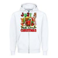 White just a girl who loves christmas Zipper Hoodie - texasbilliewilder