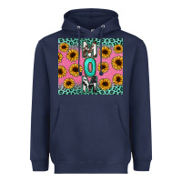 Navy Mom sunflower glitter Heavyweight Hoodie - CowGirlArtShop