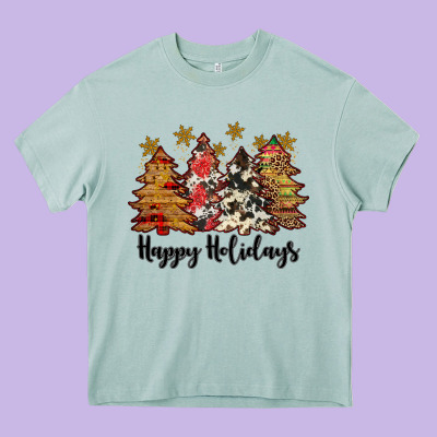 Happy Holidays Heavy Core Tee Designed By Jahusdesignshop