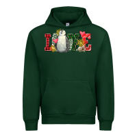 Forest Green christmas penguin love Urban Hoodie - FaDigitalArtStudio