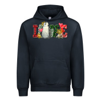 Navy christmas penguin love Urban Hoodie - FaDigitalArtStudio