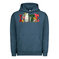 Pigment Midnight Navy christmas penguin love Urban Hoodie - FaDigitalArtStudio