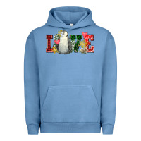 Pigment Pebble Blue christmas penguin love Urban Hoodie - FaDigitalArtStudio