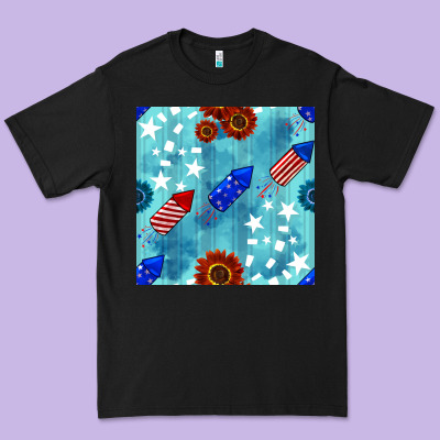 Patriotic Fireworks And Sunflower Premium Tee Designed By Bundleandbundleshop