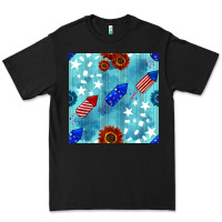 Black patriotic fireworks and sunflower Premium Tee - BundleAndBundleShop