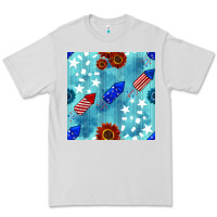Dove Grey patriotic fireworks and sunflower Premium Tee - BundleAndBundleShop