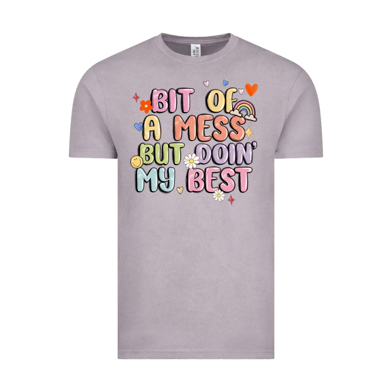 Bit Of A Mess But Doin' My Best Vintage Tee by MaliasSmallBusiness | Teevron