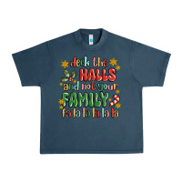 Midnight Navy deck the halls and not your family fa la la la laa Urban Heavy Tee - MaliasSmallBusiness