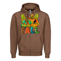 Chestnut Hello Fall Zipper Hoodie - NancyCooperArtShop