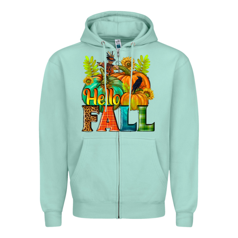 Hello Fall Zipper Hoodie by NancyCooperArtShop | Teevron