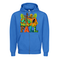 True Royal Hello Fall Zipper Hoodie - NancyCooperArtShop