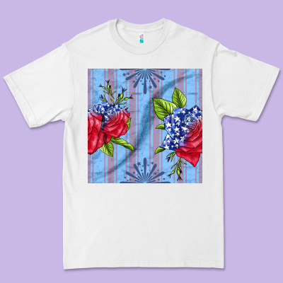 Patriotic Rose Premium Tee Designed By Bundleandbundleshop