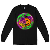 Black halloween round earrings Long Sleeve Tee - BundleAndBundleShop