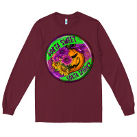 Burgundy halloween round earrings Long Sleeve Tee - BundleAndBundleShop