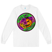 White halloween round earrings Long Sleeve Tee - BundleAndBundleShop