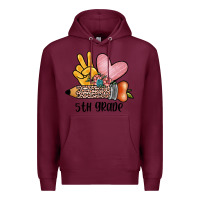 Burgundy peace love 5th grade Premium Hoodie - JahusDesignShop