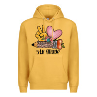 Mustard peace love 5th grade Premium Hoodie - JahusDesignShop