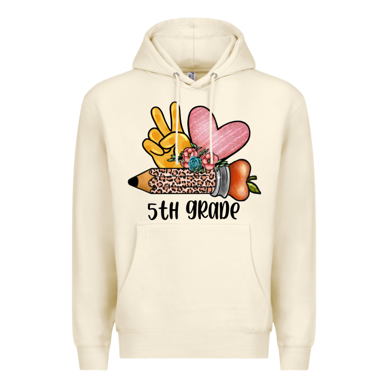 Peace Love 5th Grade Premium Hoodie by JahusDesignShop | Teevron