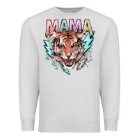Dove Grey Mama tiger lightning bolt Premium Sweatshirt - HowdyJamesFarm
