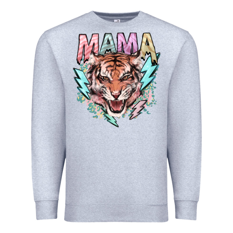 Mama Tiger Lightning Bolt Premium Sweatshirt by HowdyJamesFarm | Teevron