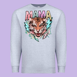 Mama Tiger Lightning Bolt Premium Sweatshirt Designed By Howdyjamesfarm