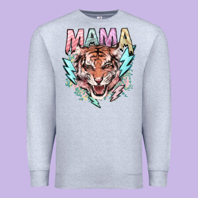Mama Tiger Lightning Bolt Premium Sweatshirt Designed By Howdyjamesfarm