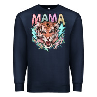 Navy Mama tiger lightning bolt Premium Sweatshirt - HowdyJamesFarm