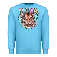 Ocean Blue Mama tiger lightning bolt Premium Sweatshirt - HowdyJamesFarm