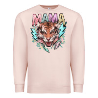 Pale Pink Mama tiger lightning bolt Premium Sweatshirt - HowdyJamesFarm