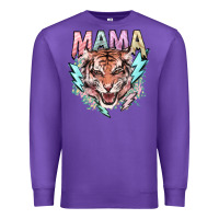 Purple Mama tiger lightning bolt Premium Sweatshirt - HowdyJamesFarm