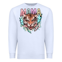 White Mama tiger lightning bolt Premium Sweatshirt - HowdyJamesFarm