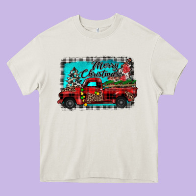 Truck Merry Christmas Heavy Core Tee Designed By Jahusdesignshop