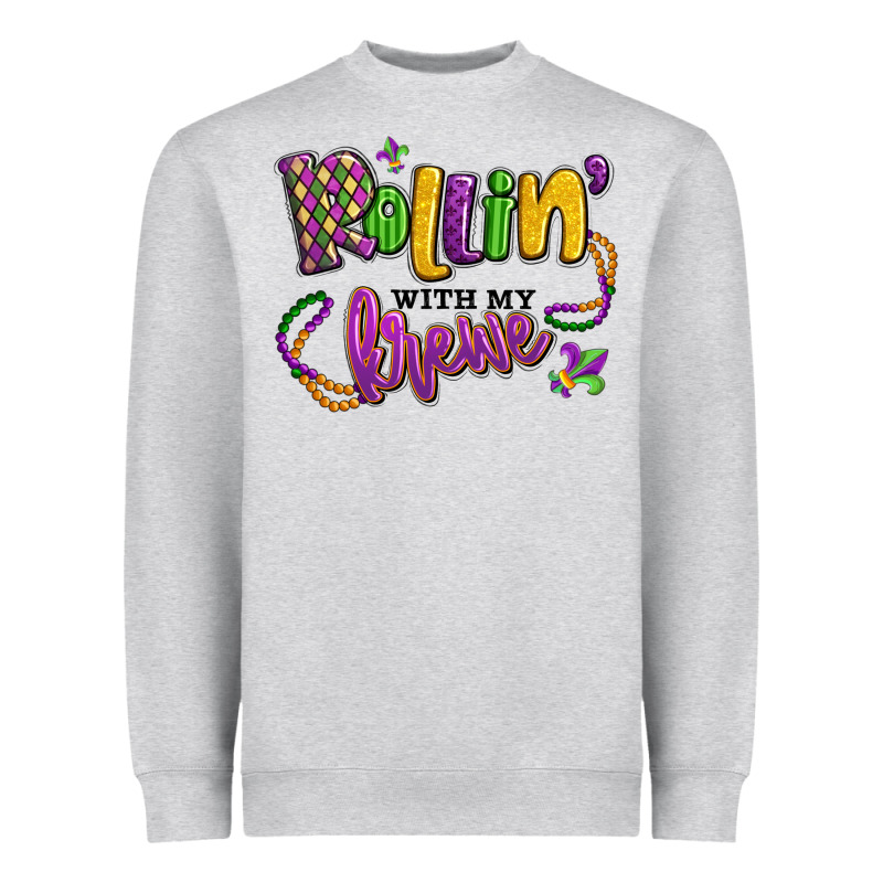 Rollin' With My Krewe Mardi Gras Heavyweight Sweatshirt by LillyAllenDesigns | Teevron