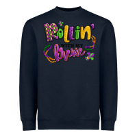 Navy rollin' with my krewe mardi gras Heavyweight Sweatshirt - LillyAllenDesigns