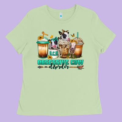 Ocd Obsessive Cow Disorder Coffee Cups Ladies Tee Designed By Jasminsmagicworld