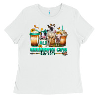 White ocd obsessive cow disorder coffee cups Ladies Tee - Jasminsmagicworld
