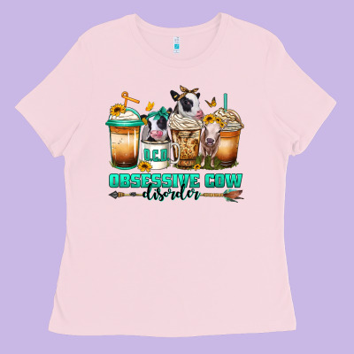Ocd Obsessive Cow Disorder Coffee Cups Ladies Tee Designed By Jasminsmagicworld