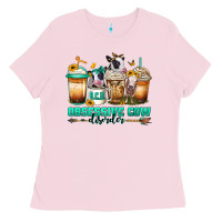 Bubblegum Pink ocd obsessive cow disorder coffee cups Ladies Tee - Jasminsmagicworld