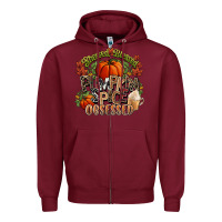 Burgundy Stressed blessed pumpkin spice obsessed Fall Zipper Hoodie - NancyCooperArtShop