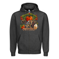 Charcoal Heather Stressed blessed pumpkin spice obsessed Fall Zipper Hoodie - NancyCooperArtShop