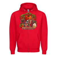 Red Stressed blessed pumpkin spice obsessed Fall Zipper Hoodie - NancyCooperArtShop