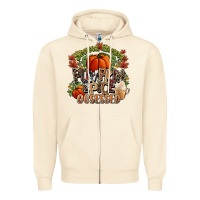 Sandshell Stressed blessed pumpkin spice obsessed Fall Zipper Hoodie - NancyCooperArtShop