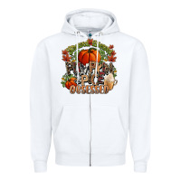 White Stressed blessed pumpkin spice obsessed Fall Zipper Hoodie - NancyCooperArtShop