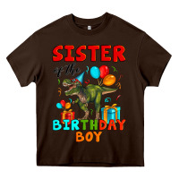 Chocolate Brown sister of the birthday boy t rex Heavy Core Tee - Artiststas