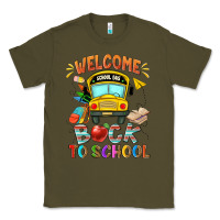 Army Green welcome back to school with school bus Classic Tee - NancyCooperArtShop