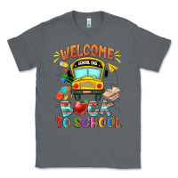 Charcoal Heather welcome back to school with school bus Classic Tee - NancyCooperArtShop