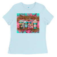 Baby Blue nurse fuel coffee cups Ladies Tee - Jasminsmagicworld