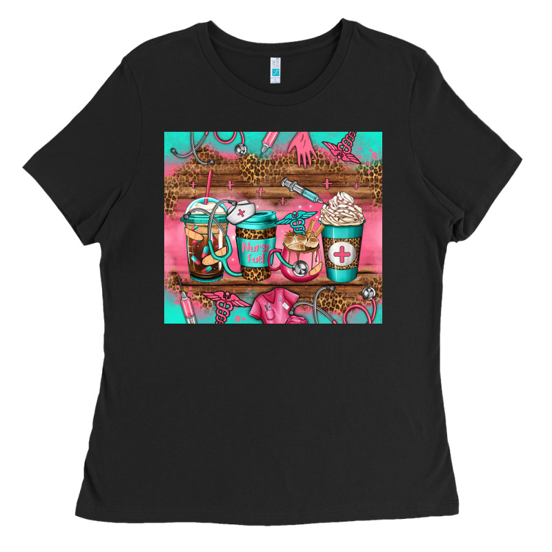 Nurse Fuel Coffee Cups Ladies Tee by Jasminsmagicworld | Teevron