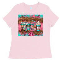 Bubblegum Pink nurse fuel coffee cups Ladies Tee - Jasminsmagicworld