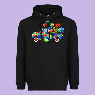Autism Truck Heavyweight Hoodie Designed By Cowgirlartshop